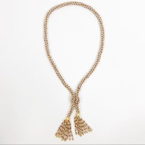 Dyed Pearl Tassel Necklace